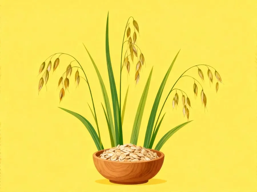 Oat sprays and a bowl of rolled oats